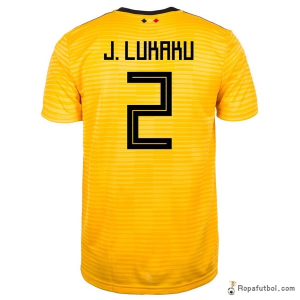 Camiseta Belgica Replica Segunda Ropa J.lukaku 2018 Amarillo